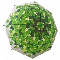 Jesienna przezroczysta parasolka w zielone liście