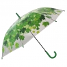 Jesienna przezroczysta parasolka w zielone liście