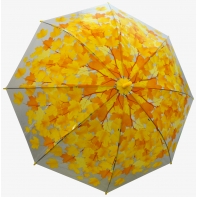 Jesienna przezroczysta parasolka w żółte liście