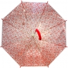 Głęboka przezroczysta automatyczna parasolka w czerwone serduszka
