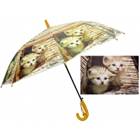 Dziecięca duża automatyczna parasolka z gwizdkiem, kotki