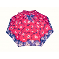 Automatyczna parasolka damska marki Parasol, czerwona w kwiaty
