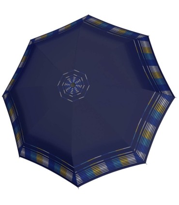 Wytrzymała AUTOMATYCZNA parasolka Doppler, niebieska z ornamentem