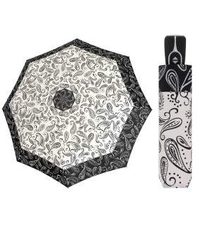 Wytrzymała AUTOMATYCZNA parasolka Doppler, czarno kremowa we wzory