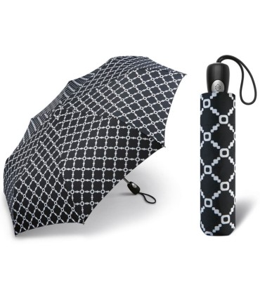 Automatyczna parasolka damska Pierre Cardin czarna we wzory