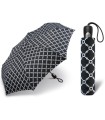 Automatyczna mocna włókno szklane ekskluzywna parasolka PIERRE CARDIN, czarna w kratkę