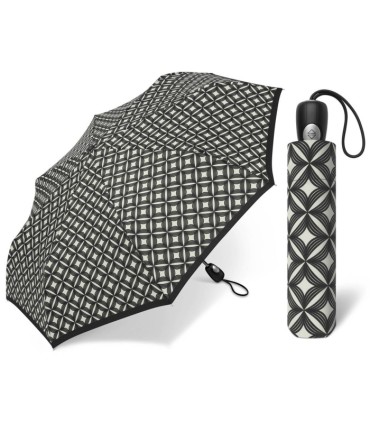 Automatyczna parasolka damska Pierre Cardin biała we wzory