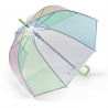 Głęboka przezroczysta parasolka Esprit - tęczowa + lamówka odblaskowa 