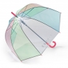 Głęboka przezroczysta parasolka Esprit - tęczowa + lamówka odblaskowa 
