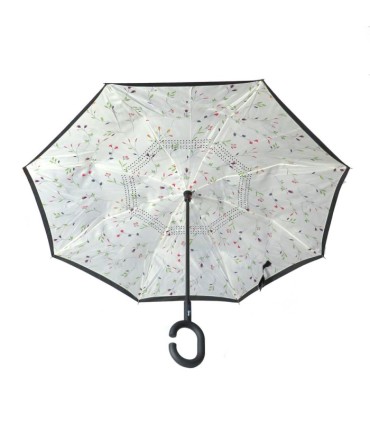 Parasol odwrócony "Revers" z podwójnym materiałem wzorzysty