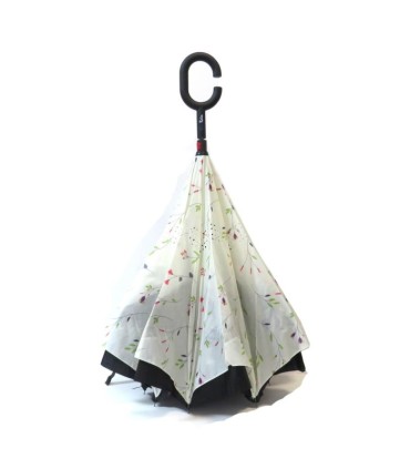 Parasol odwrócony "Revers" z podwójnym materiałem wzorzysty