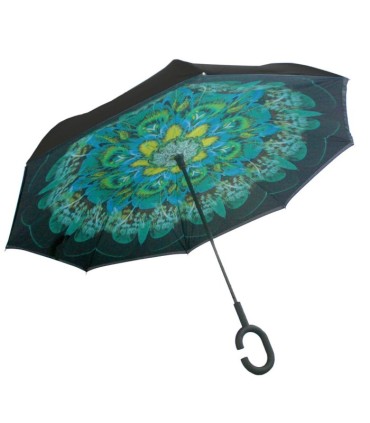Parasol odwrócony "Revers" z podwójnym materiałem wzorzysty