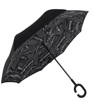 Parasol odwrócony "Revers" z podwójnym materiałem wzorzysty
