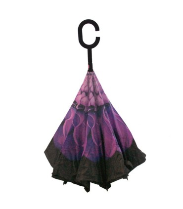 Parasol odwrócony "Revers" z podwójnym materiałem wzorzysty