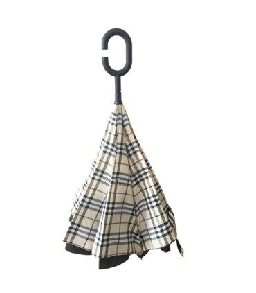 Parasol odwrócony "Revers" z podwójnym materiałem wzorzysty