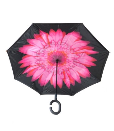 Parasol odwrócony "Revers" z podwójnym materiałem wzorzysty