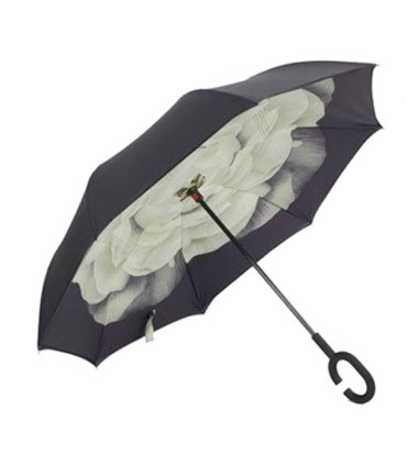 Parasol odwrócony "Revers" z podwójnym materiałem wzorzysty