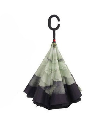 Parasol odwrócony "Revers" z podwójnym materiałem wzorzysty