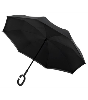 Parasol odwrócony "Revers" z podwójnym materiałem dwa kolory: czarny + inny
