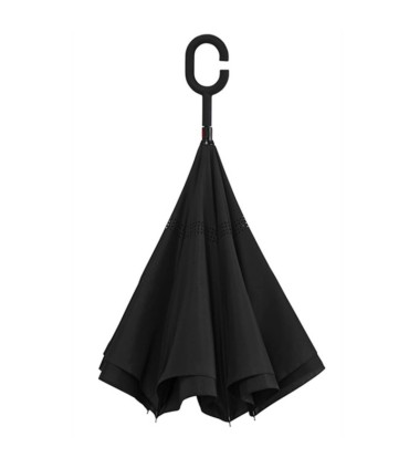 Parasol odwrócony "Revers" z podwójnym materiałem dwa kolory: czarny + inny