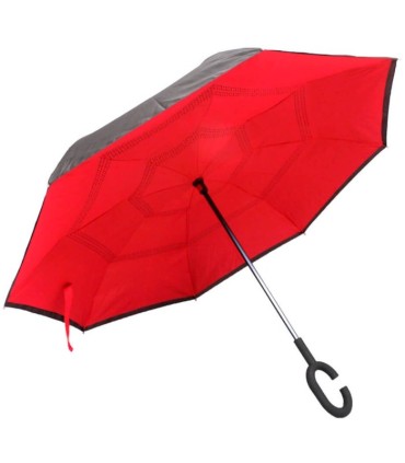 Parasol odwrócony "Revers" z podwójnym materiałem dwa kolory: czarny + inny