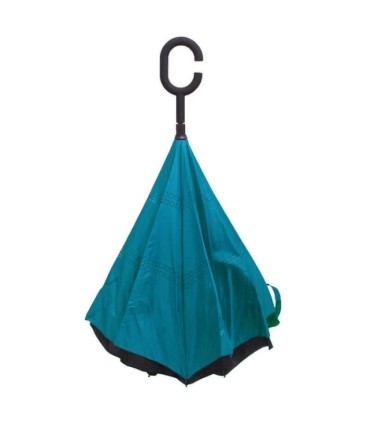 Parasol odwrócony "Revers" z podwójnym materiałem dwa kolory: czarny + inny