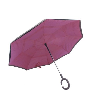 Parasol odwrócony "Revers" z podwójnym materiałem dwa kolory: czarny + inny