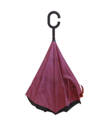 Parasol odwrócony "Revers" z podwójnym materiałem dwa kolory: czarny + inny