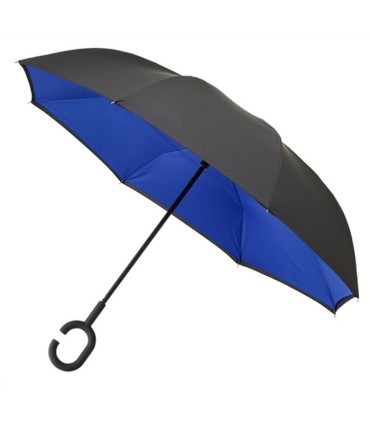 Parasol odwrócony "Revers" z podwójnym materiałem dwa kolory: czarny + inny