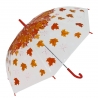 Automatyczna przezroczysta parasolka w liście