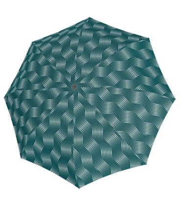 Wytrzymała AUTOMATYCZNA parasolka Doppler, zielona w fale z kropek