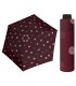 NAJLŻEJSZA 140 g parasolka damska Doppler  Fiber Havanna bordowa w groszki