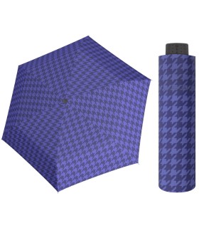 NAJLŻEJSZA 140 g parasolka damska Doppler  Fiber Havanna w pepitkę