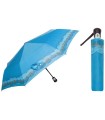 Automatyczna parasolka damska Carbon Steel polskiej marki Parasol, skórzana rączka