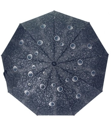Automatyczna parasolka damska Tiros w srebrna krople, granatowa