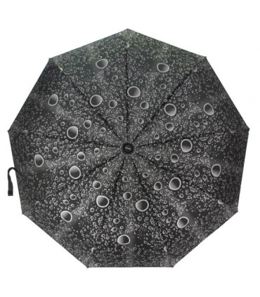 Otwierana automatycznie parasolka damska Tiros w srebrne krople, czarna