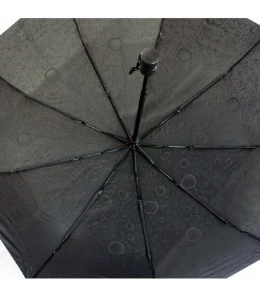 Otwierana automatycznie parasolka damska Tiros w srebrne krople, czarna