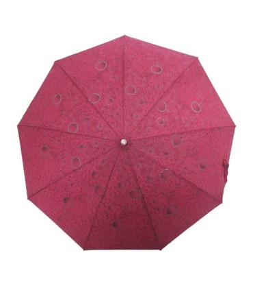 Otwierana automatycznie parasolka damska Tiros w srebrne krople, bordowa
