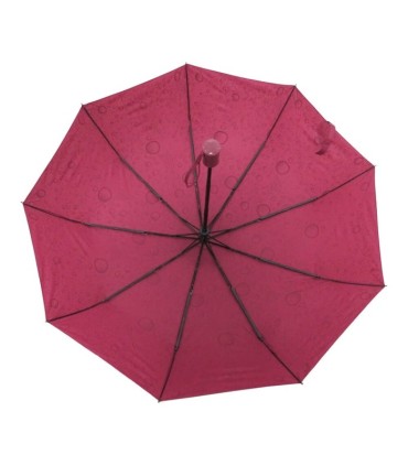 Otwierana automatycznie parasolka damska Tiros w srebrne krople, bordowa