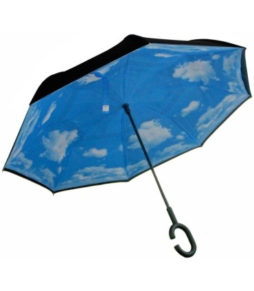 Parasol odwrócony "Revers" z podwójnym materiałem wzorzysty