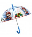 Głęboka bezpieczna automatyczna parasolka dziecięca PERLETTI przezroczysta SUPER MARIO