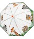 Głęboka parasolka damska Perletti przezroczysta ZWIERZĘTA SAFARI