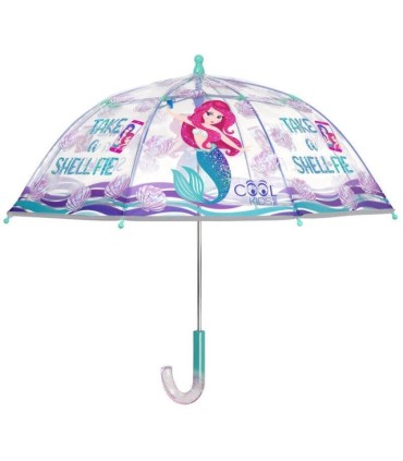 Głęboka parasolka damska Perletti przezroczysta SYRENKI