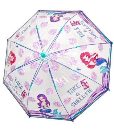Głęboka parasolka damska Perletti przezroczysta SYRENKI