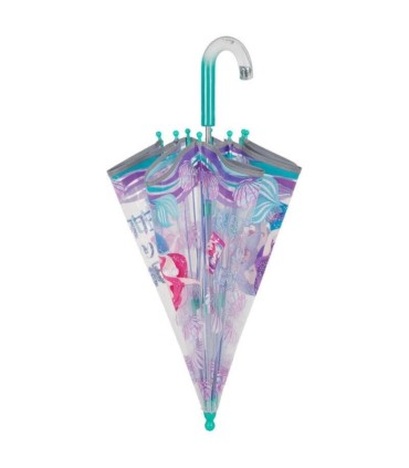 Głęboka parasolka damska Perletti przezroczysta SYRENKI