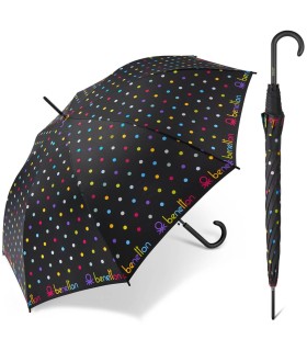 Automatyczna parasolka Benetton we wzory kolorowe groszki