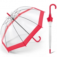 Głęboka parasolka Happy Rain, przezroczysta z kontrastową lamówką