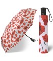 Parasolka automatyczna damska do torebki HAPPY RAIN biała w kwiaty