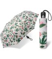 Automatyczna mocna włókno szklane ekskluzywna parasolka PIERRE CARDIN, biała w liście