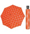 Automatyczna parasolka damska do torebki DOPPLER Fiber Magic, pomarańczowa w kropki